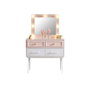 Hanah Home Mesa de Maquillaje Rosa y Blanco con Luces LED